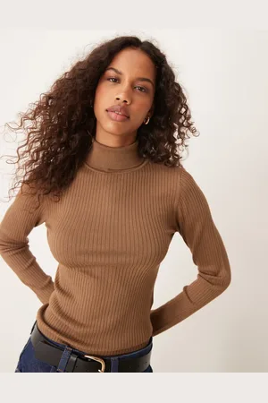 JDY Lysebrun rullekravebluse