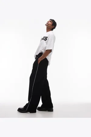 Topman Sorte og baggy joggingbukser i velour med bånd i siderne