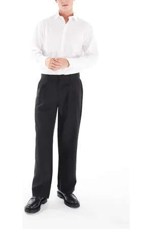 JACK & JONES Bill - Sorte og elegante bukser med plisseringer fortil og vide ben