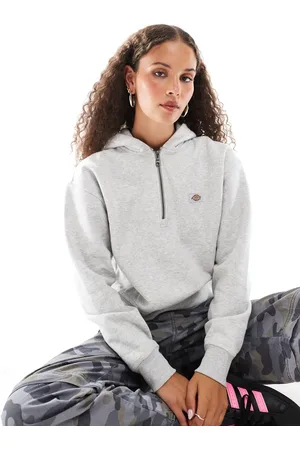 Dickies Sæsonbetonet hættetrøje med kvart lynlås i lysegrå