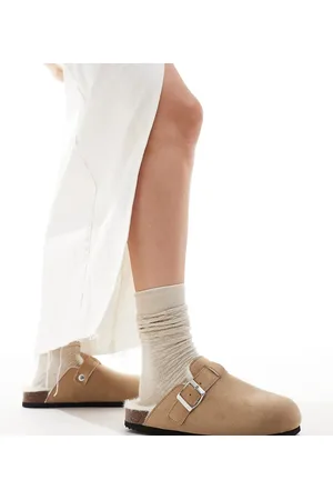 SEQWL Taupe forede clogs i imiteret pels-Neutral