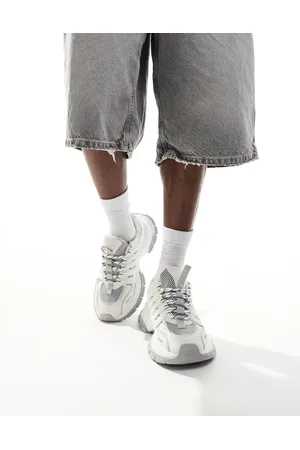 ASOS Lysegrå og chunky sneakers med mesh-detaljer