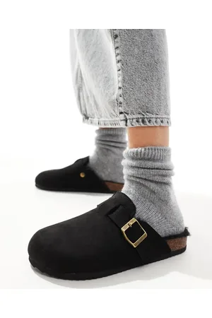 SEQWL Sorte clogs foret med imiteret pels