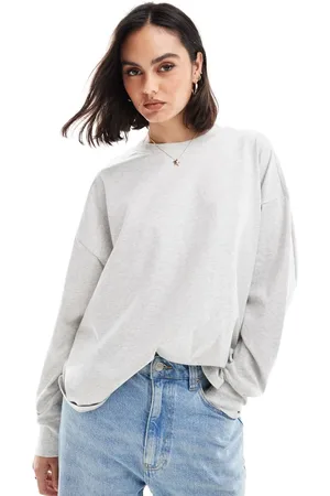 Abercrombie & Fitch Oversized langærmet t-shirt i grå