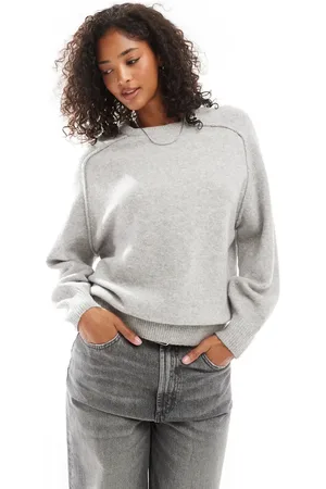 Pull&Bear Grå oversized striktrøje