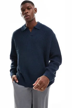 ASOS Oversized sømandstrøje i ribstrik i med hak i halsudskæringen