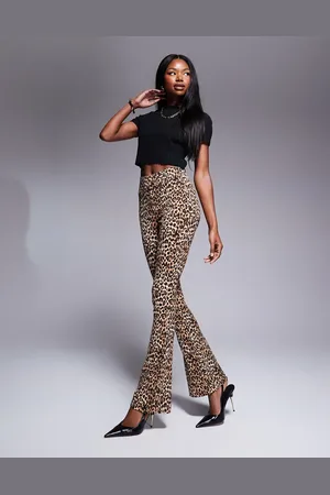 River Island Leggings med leopardprint og ribber samt svaj