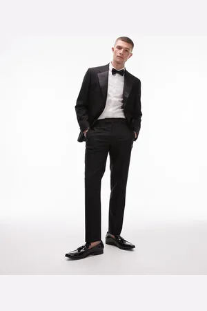 Topman Sorte smoking-habitbukser i Slim Fit