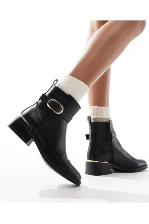 Schuh Ciara - Sorte ankelstøvler med spænde
