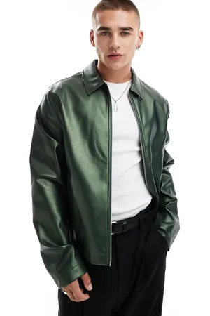 ASOS Metallisk Harrington-jakke i imiteret læder