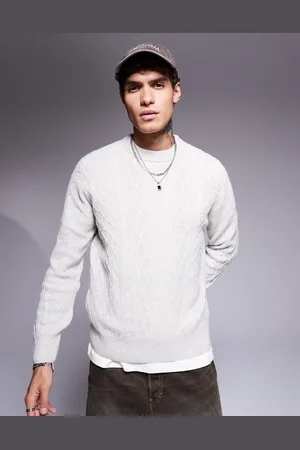 River Island Lysegrå og chunky trøje i kabelstrik