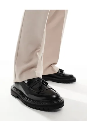 ASOS Sorte loafers i læder med kontrastsyninger