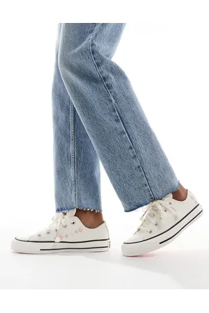 Converse Chuck Taylor - All Star Ox - Hvide sneakers med blomsterbroderier
