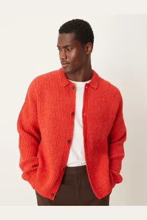 ASOS Afslappet cardigan med knapper i kraftig uldblanding i firkantet pasform