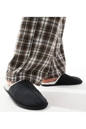 ASOS Sorte mule-hjemmesko med for i imiteret rulam