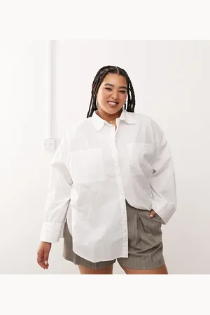 COLLUSION Plus - Oversized skjorte i poplin
