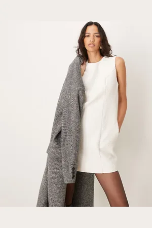 Abercrombie & Fitch Skræddersyet minikjole med høj hals i tweed