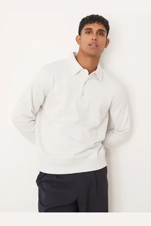 MANGO Grå sweatshirt med polokrave og knapper