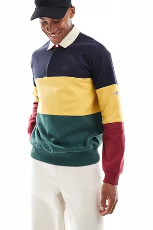 GANT 75th Anniversary Capsule - Rugby-sweatshirt med marineblå farveblokke