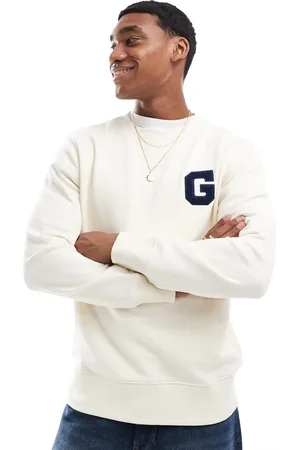 GANT Cremehvid sweatshirt med college-logo