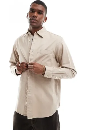 JACK & JONES Skjorte i kraftig twill-Neutral