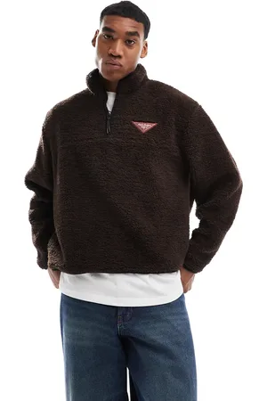 ASOS Brun oversized sweatshirt med kontrasterende kanter og print i firkantet pasform
