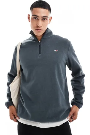 Tommy Hilfiger Koksgrå fleece med 1/4 lynlås
