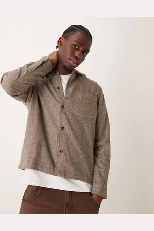 New Look Overskjorte i børstet twill-Neutral