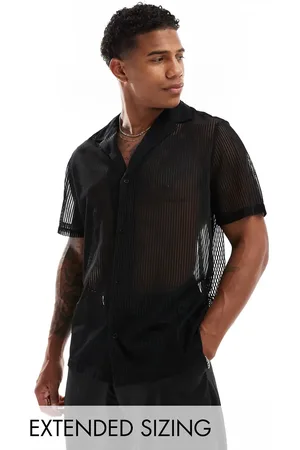 ASOS Afslappet skjorte med dyb reverskrave i blondemateriale