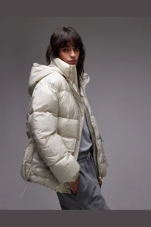 Topshop Hvid bomber-dynejakke