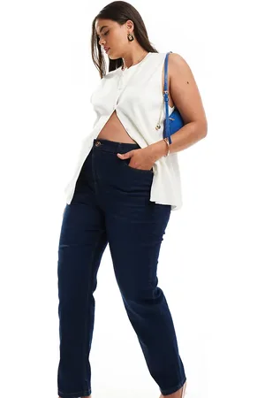 Yours Slim fit-jeans i blå vask