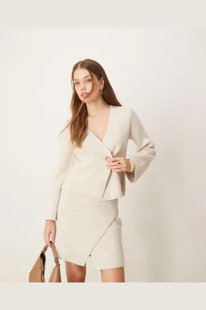 River Island Asymmetrisk cardigan - Del af sæt-Neutral
