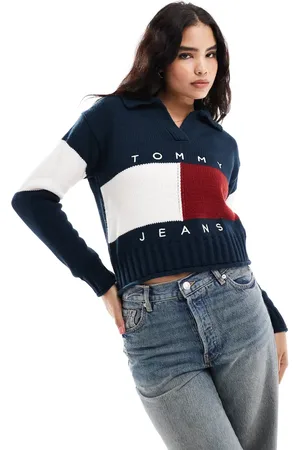 Tommy Hilfiger Marineblå polotrøje med flaglogo