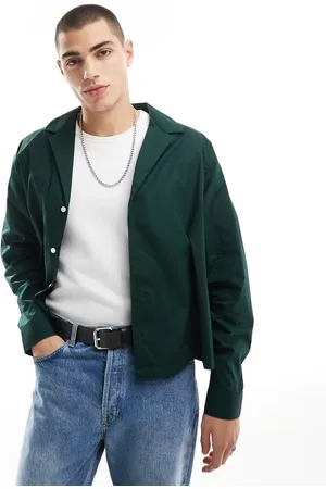 ASOS Oversized poplinskjorte med firkantet pasform og dyb reverskrave