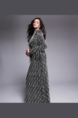 ASOS Curve - maxikjole med hængende perleudsmynking