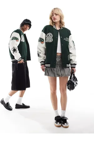 Dr Denim Dr. Denim Unisex - Annivarsity - Grøn jakke med mærker