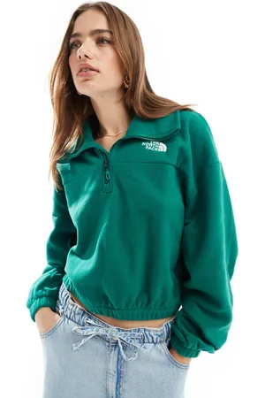The North Face Glacier - Grøn og oversized fleecetrøje med 1/2-lynlås