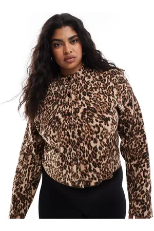 4th & Reckless Strikket cardigan med knapper og leopardprint-Multifarvet