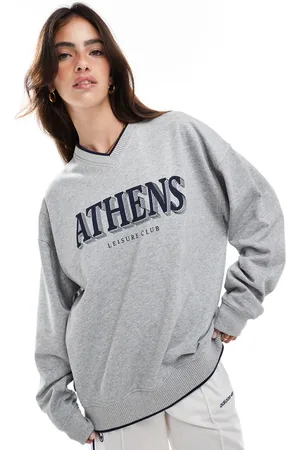 Cotton On Cotton On - Klassisk og grå sweatshirt med rund og "Athens"-grafik