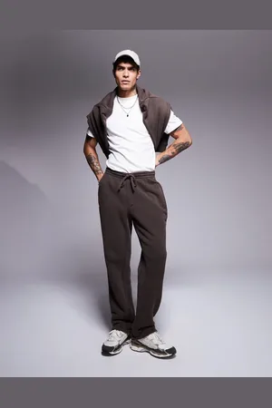 The Couture Club Essentials - Forvaskede brune joggingbukser - Del af sæt