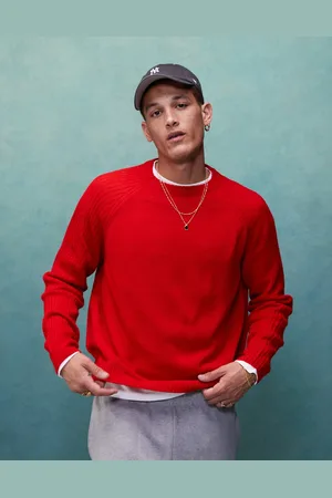 ASOS Oversized strikket trøje med rund hals og ribstrikkede ærmer i firkantet pasform