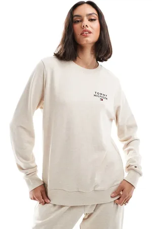 Tommy Hilfiger Beigemeleret lounge-sweatshirt med logo-Neutral