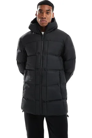 Brave Soul Longline-dynejakke med hætte, for og vatterede detaljer
