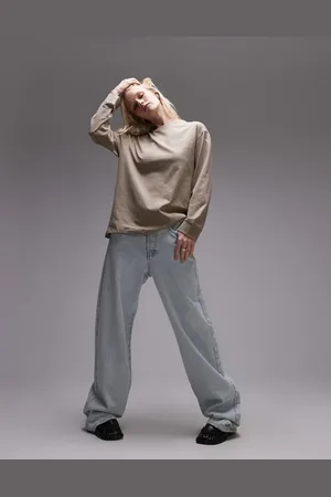 MANGO T-shirt med rund hals og lange ærmer-Neutral