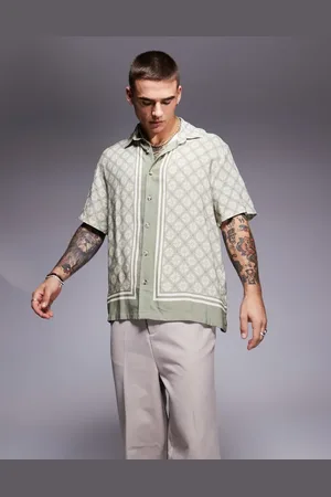 River Island Grøn skjorte med geometrisk print