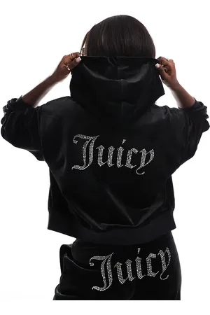 Juicy Couture Hættetrøje med lynlås og afslappet pasform i velour - Kun hos ASOS