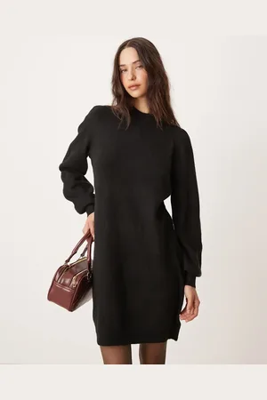 JDY -strikket mini-sweaterkjole med pufærmer