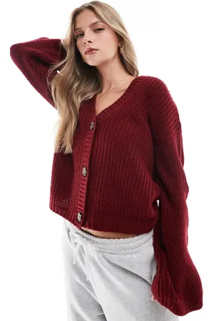 Brave Soul Cardigan med knapper-Rød