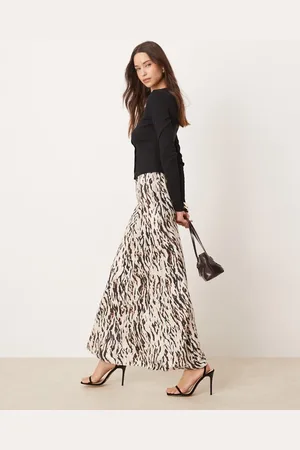 Miss Selfridge Slip-maxinederdel med i satin-Brun