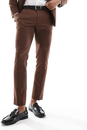River Island Rustfarvede slim-habitbukser-Rød